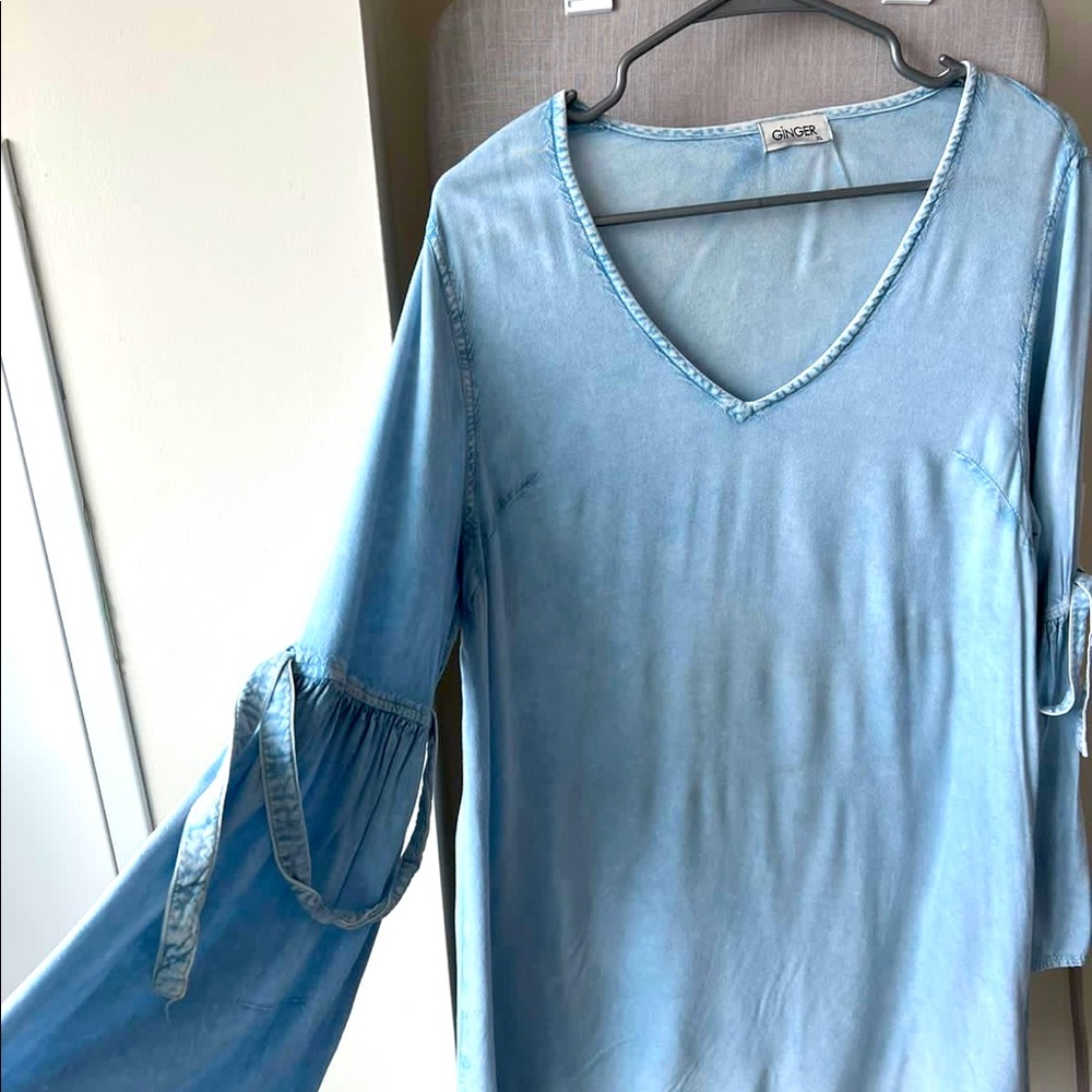 Long sleeved light jeans dress